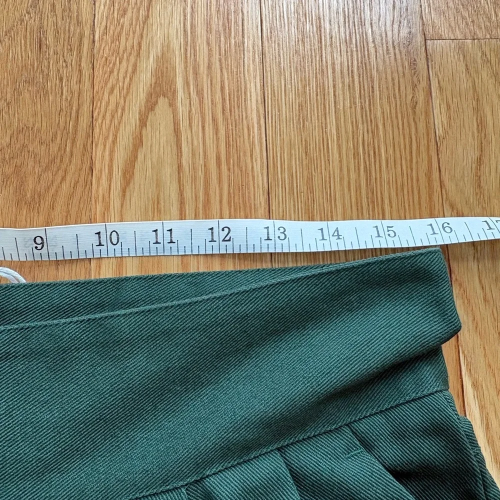 Pieces Uniques Le Pantalon Qwan Pleated Pants Gurkha Baggy Cotton Green M 32x32